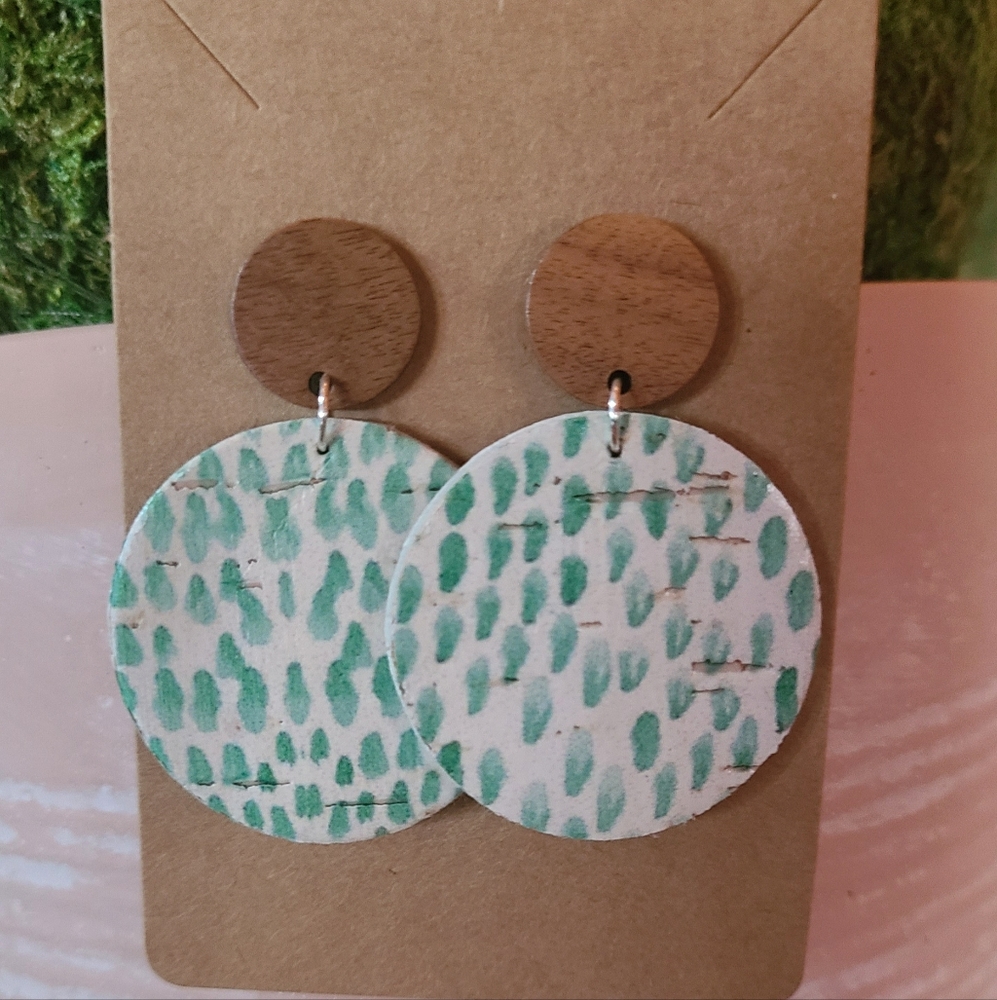 Leather + Wood earrings